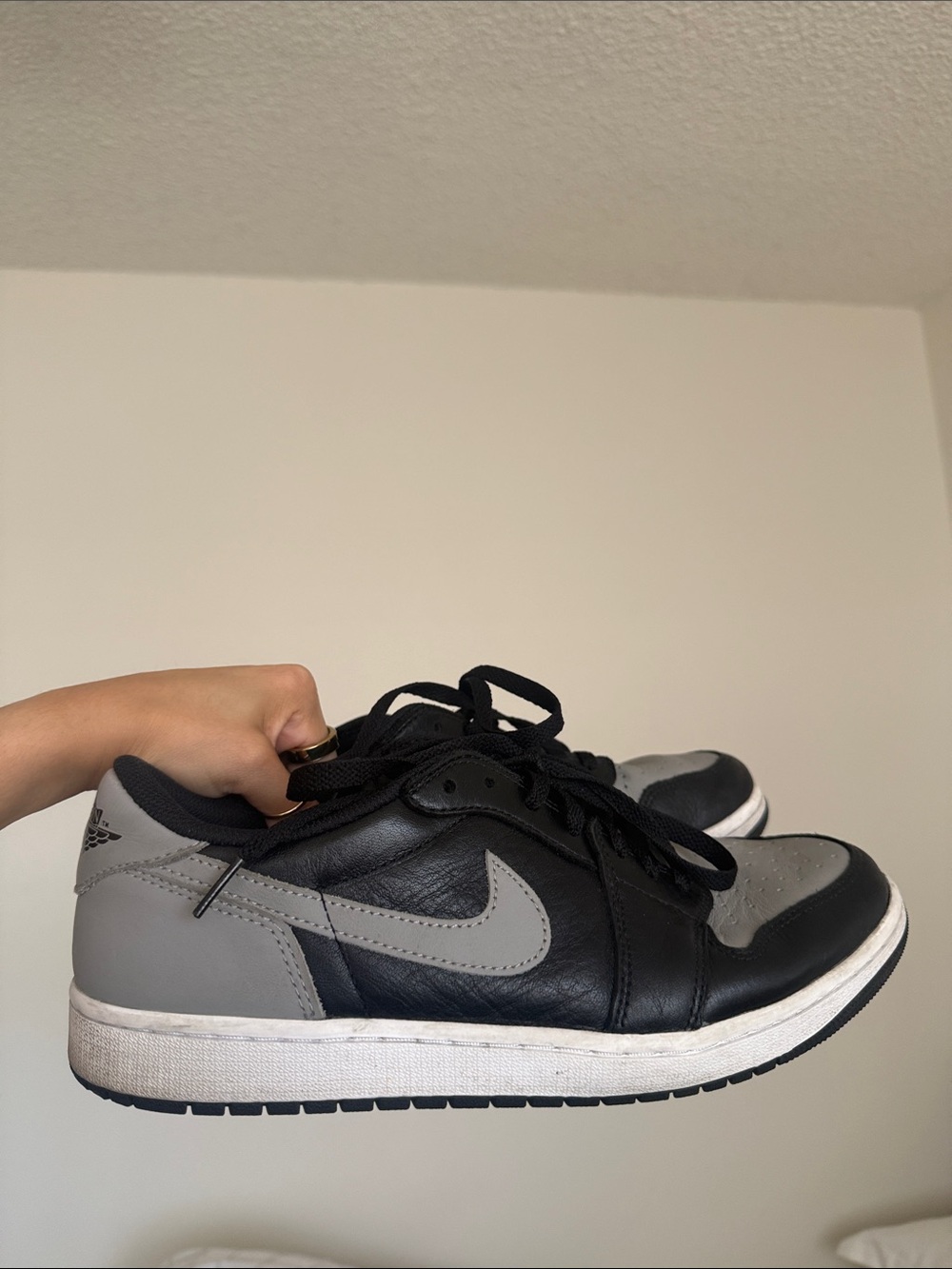 Nike Men’s Air Jordan Low Black and Grey Sneakers